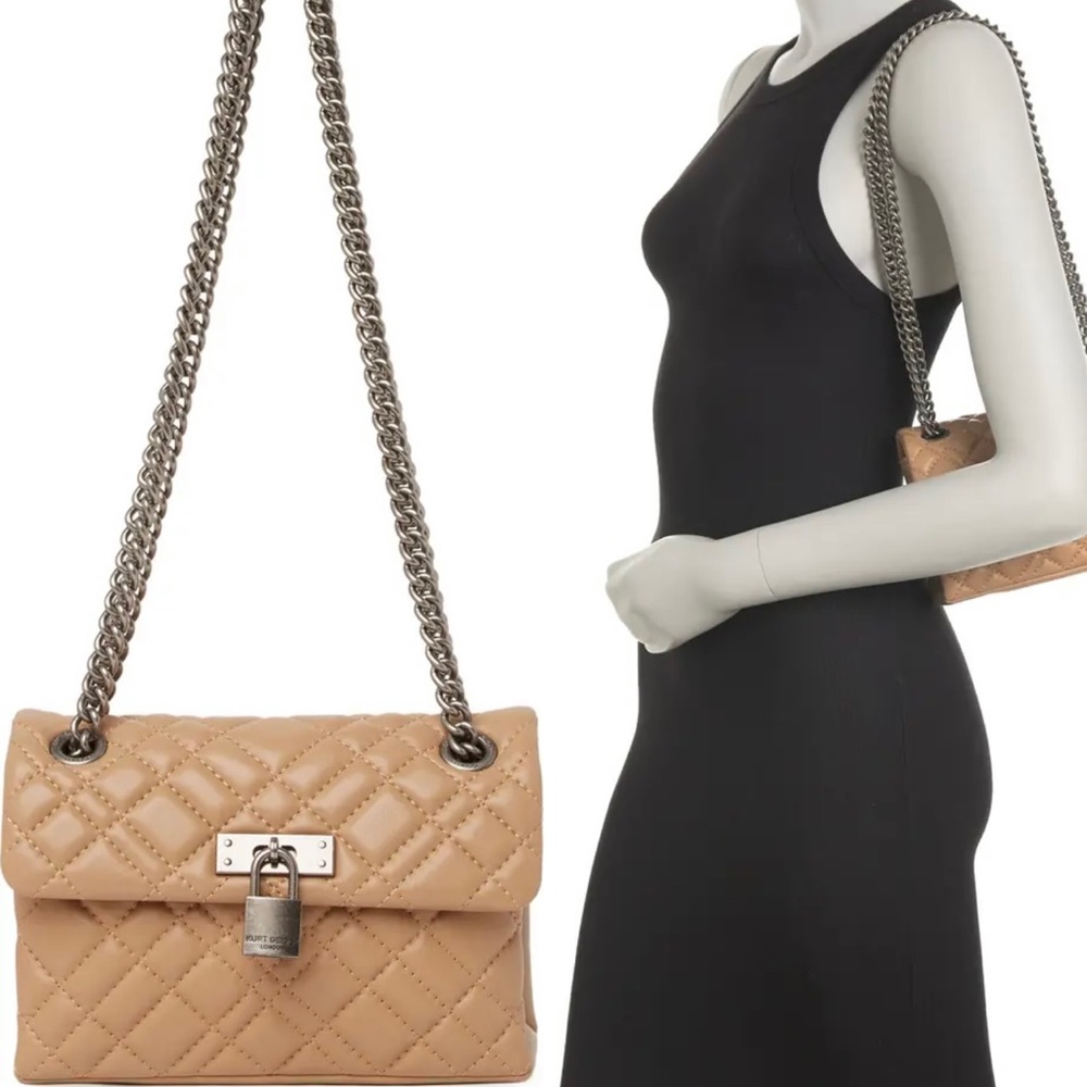 Kurt Geiger Mini Brixton Diamond Quilted Leather Pad Lock Shoulder Bag